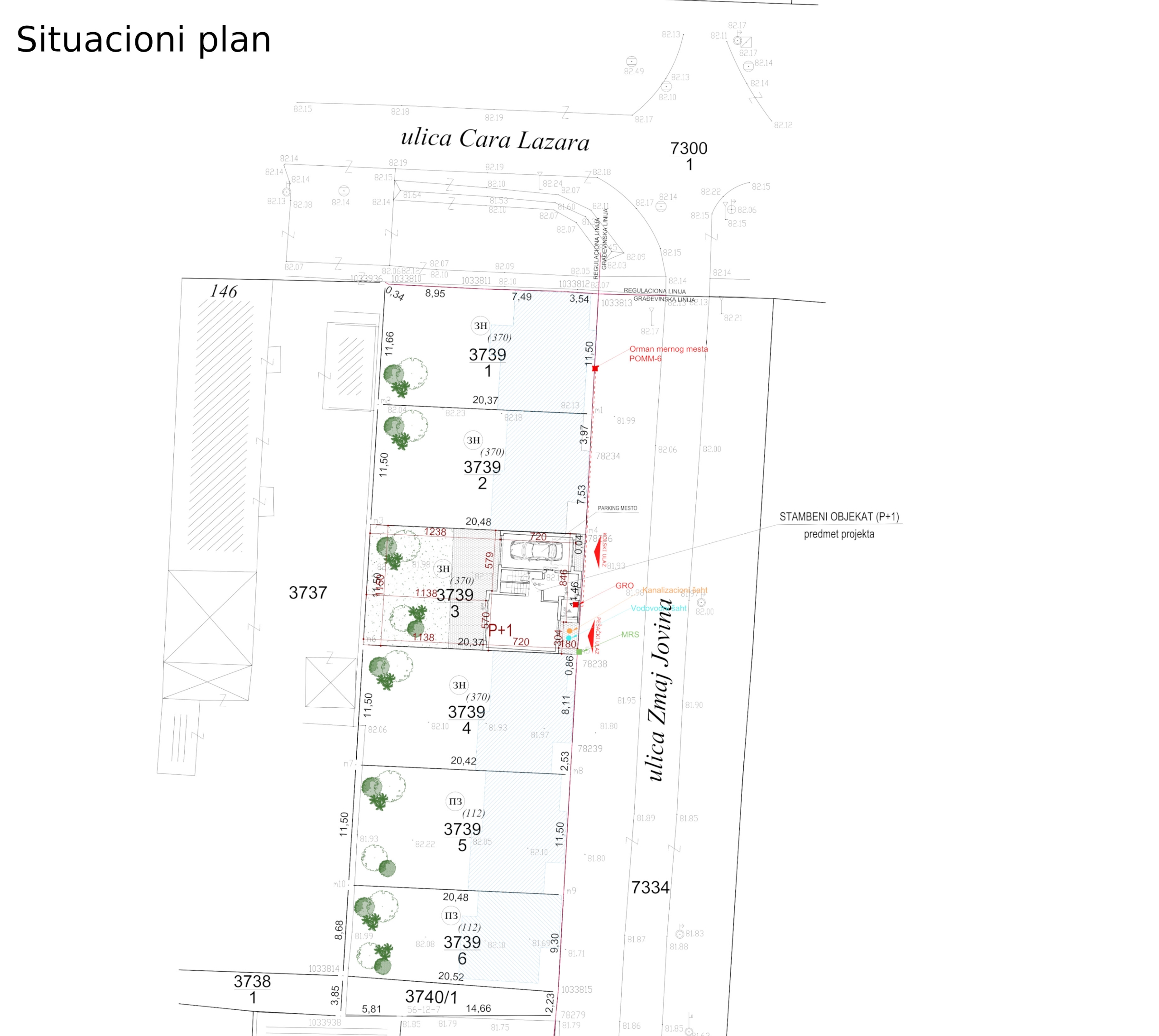 Niz "LIDL" - Kuća 3/6, situacioni plan
