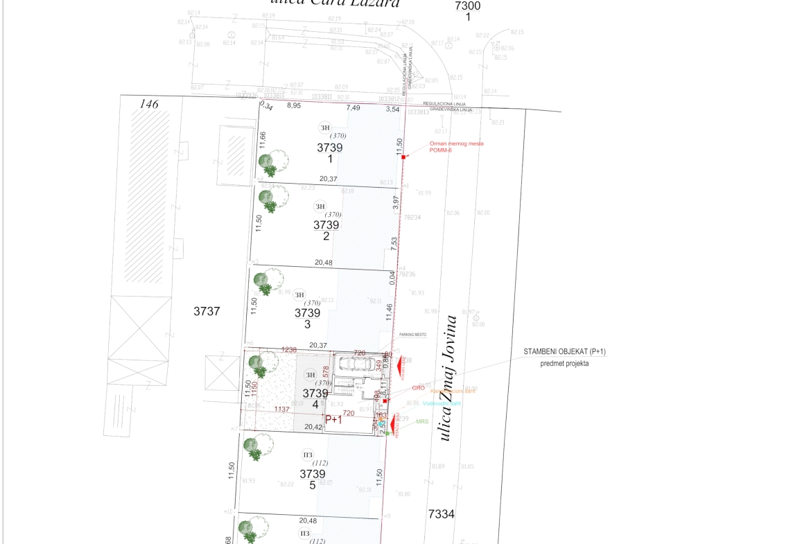 Niz "LIDL" - Kuća 4/6, situacioni plan