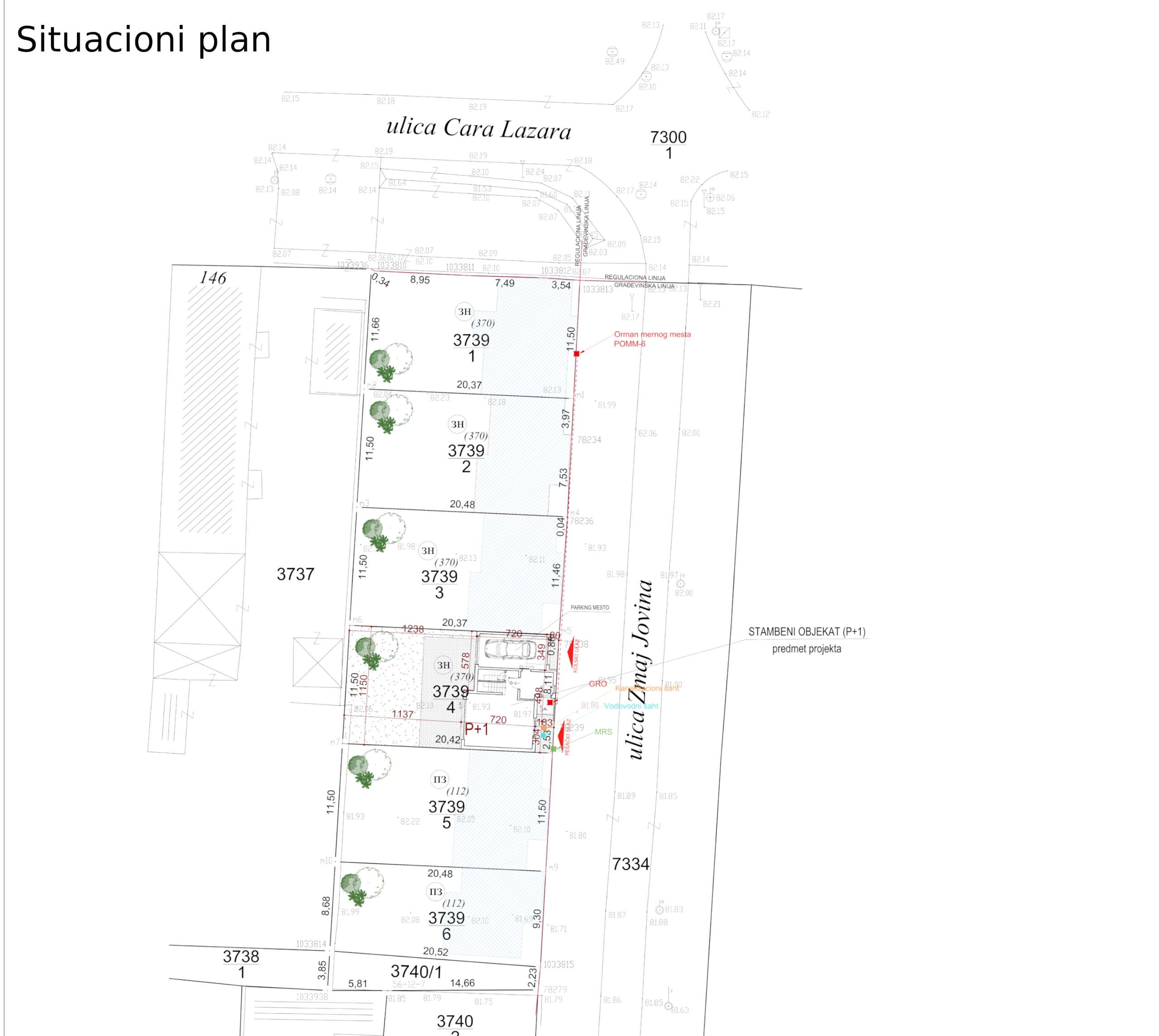 Niz "LIDL" - Kuća 4/6, situacioni plan